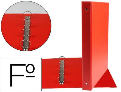 Pasta liderpapel 4 aneis 25 mm redondos plastico folio cor vermelho , Liderpapel , 73740 , 8423473069718